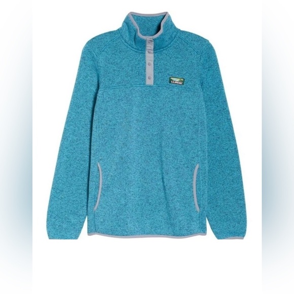 NEW! L.L.Bean 1/4 Snap Sweater Fleece Pullover Turquoise Blue SZ XS - Picture 7 of 13